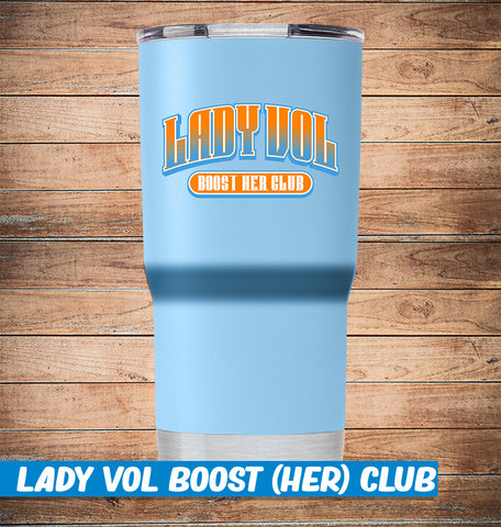 * Lady Vol Boost Her Club Logo 20 oz Blue Stainless Tumbler