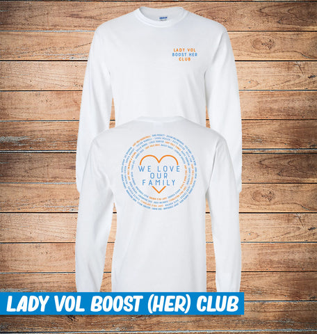 * HOT!  New Lady Vol Boost Her Club "FAMILY" Long Sleeve T-shirt